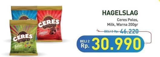 Promo Harga Ceres Hagelslag Rice Choco Classic, Milk, Festive 200 gr - Hypermart