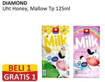 Promo Harga Diamond Milk UHT Honey, Marshmallow 125 ml - Alfamart