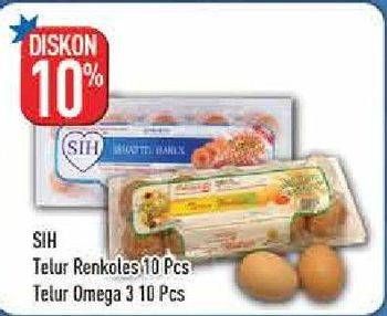 Promo Harga SIH Telur Rendah Kolesterol, Omega 3 10 pcs - Hypermart