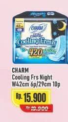 Promo Harga Charm Extra Comfort Cooling Fresh Wing 42cm, Wing 29cm 6 pcs - Alfamart