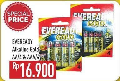 Promo Harga EVEREADY Battery Gold Alkaline AAA, AA 4 pcs - Hypermart