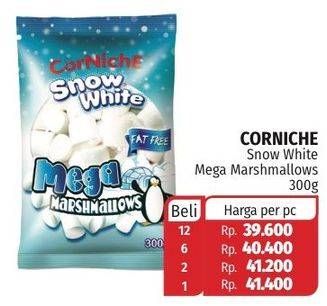 Promo Harga CORNICHE Marshmallows Mega Snow White 300 gr - Lotte Grosir