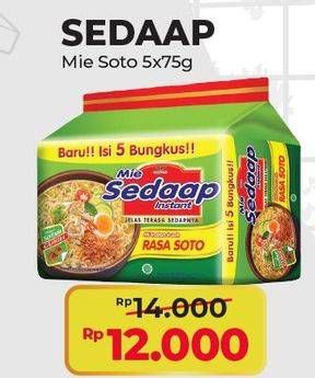 Promo Harga Sedaap Mie Kuah Soto per 5 pcs 75 gr - Alfamart