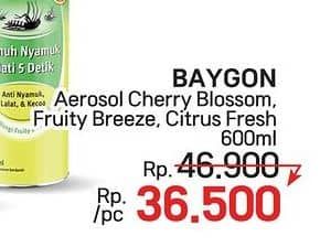 Promo Harga Baygon Insektisida Spray Cherry Blossom, Fruity Breeze, Citrus Fresh 600 ml - LotteMart
