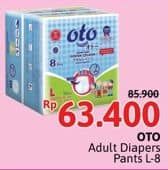 Promo Harga OTO Adult Diapers Pants L8 8 pcs - Alfamidi