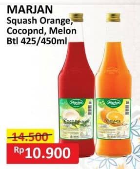 Promo Harga Marjan Syrup Squash Orange, Melon, Coco Pandan 450 ml - Alfamart