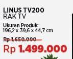 Pira Linus TV200 Rak TV  Diskon 9%, Harga Promo Rp1.499.000, Harga Normal Rp1.650.000, Ukuran Produk : 196,2 x 39,6 x 44,7 cm
Gratis Instalasi
