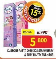 Promo Harga CUSSONS KIDS Toothpaste Strawberry Smoothie, Fruity Berries 45 gr - Superindo