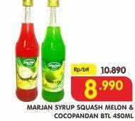 Promo Harga MARJAN Syrup Squash Coco Pandan, Melon 450 ml - Superindo