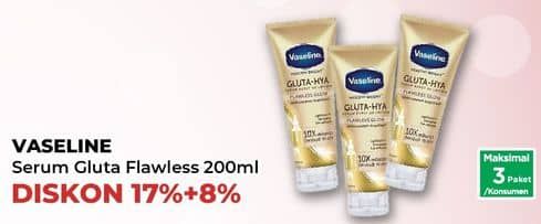 Promo Harga Vaseline Healthy Bright Gluta-Hya Lotion 200 ml - Yogya