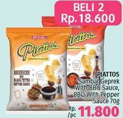 Promo Harga PIATTOS Snack Kentang Barbeque With Black Pepper, Sambal Geprek With Barbeque 70 gr - LotteMart