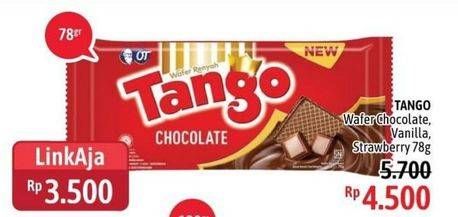 Promo Harga TANGO Wafer Chocolate, Vanilla, Strawberry 78 gr - Alfamidi
