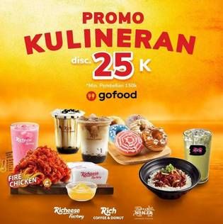 Promo Harga KULINERAN DI GOFOOD DAPET DISKON RP. 25K!  - Richeese Factory