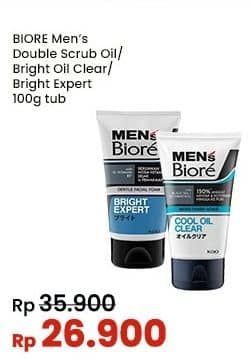 Promo Harga Biore Mens Facial Foam Bright Expert, Bright Oil Clear, Double Scrub Cool Oil Clear 100 gr - Indomaret