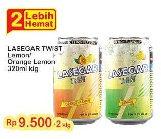 Promo Harga Lasegar Twist Larutan Penyegar Orange Lemon, Lemon 320 ml - Indomaret
