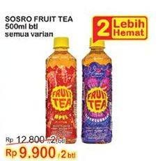 Promo Harga SOSRO Fruit Tea Apple, Blackcurrant 500 ml - Indomaret
