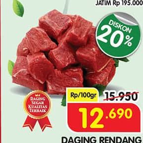 Promo Harga Daging Rendang Sapi per 100 gr - Superindo