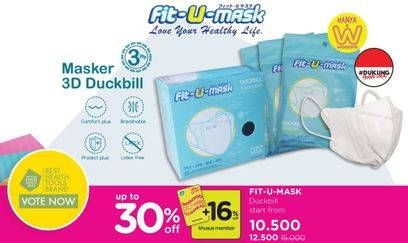 Promo Harga Fit-U-Mask Masker Duckbill Pouch/Box  - Watsons