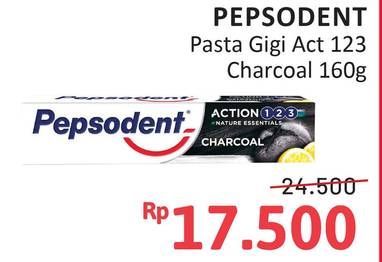 Promo Harga Pepsodent Pasta Gigi Action 123 Charcoal 160 gr - Alfamidi
