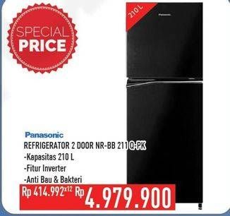 Promo Harga PANASONIC NR-BB211Q | Refrigerator 2 Door PK  - Hypermart