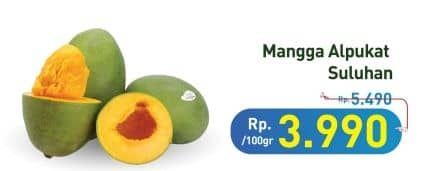 Mangga Alpukat Suluhan per 100 gr Diskon 27%, Harga Promo Rp3.990, Harga Normal Rp5.490