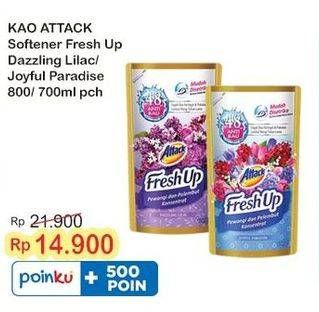 Promo Harga Attack Fresh Up Softener Dazzling Lilac, Joyful Paradise 800 ml - Indomaret