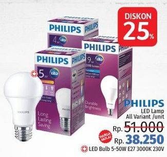 Promo Harga PHILIPS Lampu LED Bulb 5W  - LotteMart