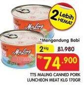 Promo Harga MALING Pork Luncheon Meat per 2 pcs 170 gr - Superindo