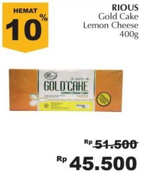 Promo Harga RIOUS GOLD Gold Cake Lemon Cheese 400 gr - Giant
