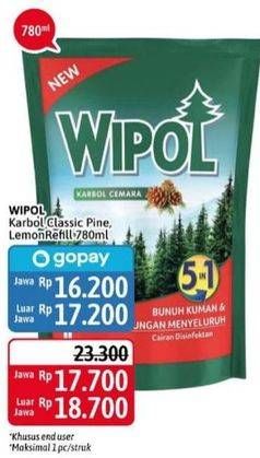 Promo Harga WIPOL Karbol Wangi Cemara, Lemon 780 ml - Alfamidi