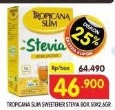 Promo Harga Tropicana Slim Sweetener Stevia 50 pcs - Superindo