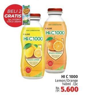 Promo Harga Kalbe Hi C1000 Orange, Lemon 140 ml - LotteMart