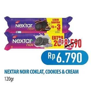 Promo Harga Nabati Nextar Noir Cookies Cream, Richoco 144 gr - Hypermart
