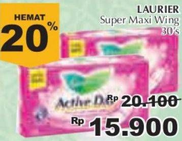 Promo Harga Laurier Active Day Super Maxi Wing 30 pcs - Giant