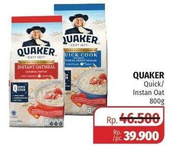 Promo Harga QUAKER Oatmeal Instant/Quick Cooking 800 gr - Lotte Grosir
