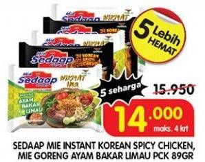 SEDAAP Mie Korean Spicy Chicken, Ayam Bakar Limau