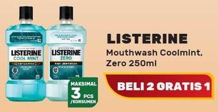 Promo Harga LISTERINE Mouthwash Antiseptic Cool Mint, Zero 250 ml - Yogya