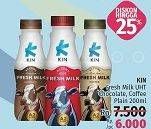 Promo Harga KIN Fresh Milk Coffee, Full Cream, Chocolate 200 ml - LotteMart