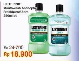 Promo Harga LISTERINE Mouthwash Antiseptic Fresh Burst, Zero 250 ml - Indomaret