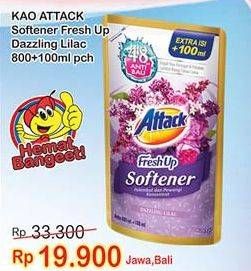 Promo Harga ATTACK Fresh Up Softener Dazzling Lilac 900 ml - Indomaret