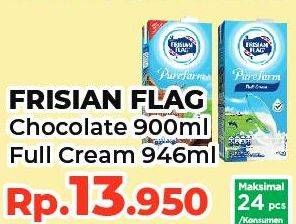 Promo Harga FRISIAN FLAG Susu UHT Purefarm Full Cream, Swiss Chocolate 900 ml - Yogya