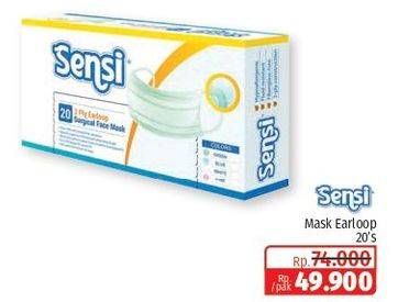 Promo Harga SENSI Mask 3 Ply Earloop 20 pcs - Lotte Grosir