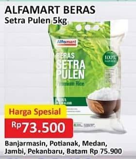 Promo Harga Alfamart Beras Setra Pulen 5000 gr - Alfamart