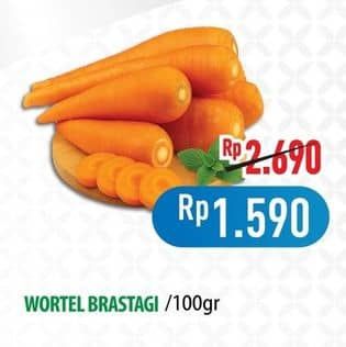 Promo Harga Wortel Berastagi per 100 gr - Hypermart