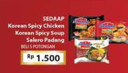 Promo Harga 5 Sedaap Korean Spicy Chicken / Soup/ Salero Padang  - Hypermart