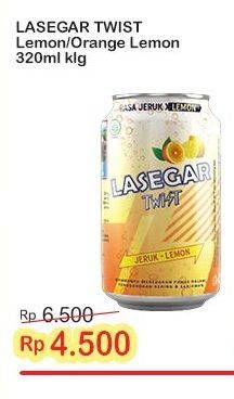 Promo Harga Lasegar Twist Larutan Penyegar Lemon, Orange Lemon 320 ml - Indomaret