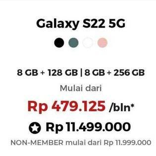 Promo Harga Samsung Galaxy S22 5G 8GB + 128GB, 8GB + 256GB  - Erafone