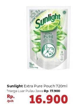 Promo Harga SUNLIGHT Pencuci Piring Extra Pure With Aloe Vera 720 ml - Carrefour
