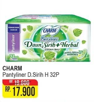 Promo Harga Charm Pantyliner Daun Sirih + Herbal 32 pcs - Alfamart