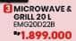 Promo Harga Electrolux EMG20D22D Microwave & Grill  - COURTS